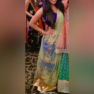 Blue and green lehenga size XS